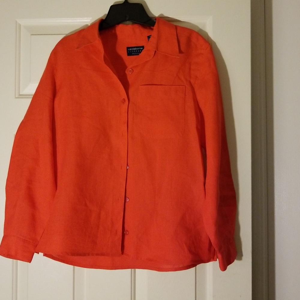 Liz Clairborne Red Linen Blouse
